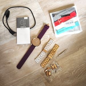 Garmin Vivomove HR Women's Hybrid Smart Watch, Rose Gold, with Extra Bands